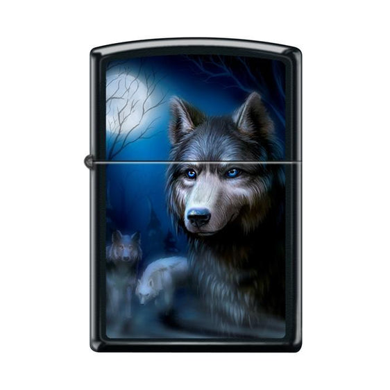 Zippo Lighter - Pack of Wolves Black Matte
