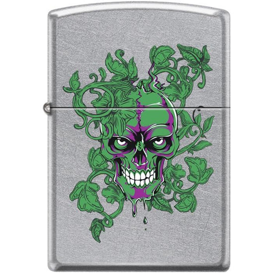 Zippo Lighter - Peeking/Laughing Skull Street Chrome