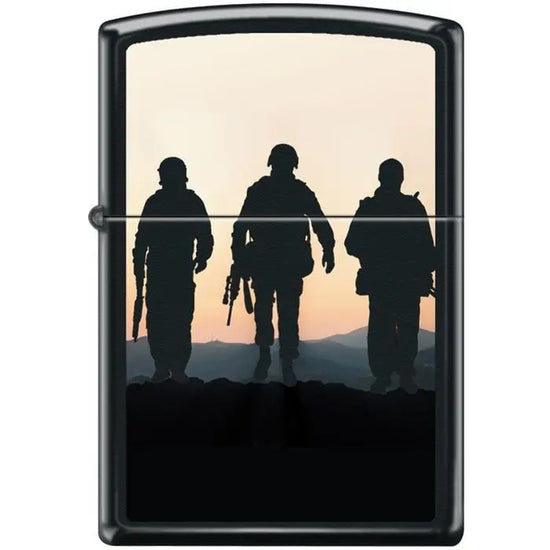 Zippo Lighter - Soldiers at Sunset Black Matte