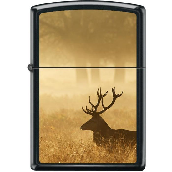 Zippo Lighter - Deer in Mist Black Matte