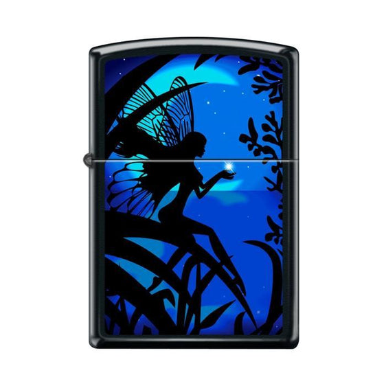 Zippo Lighter - Fairy Holding Star Black Matte