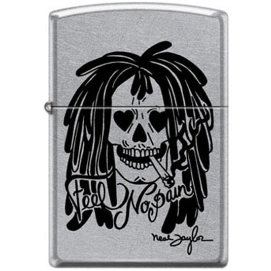 Zippo Lighter - Neal Taylor Feel No Pain Street Chrome