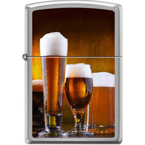 Zippo Lighter - Craft Beer Glasses Brushed Chrome