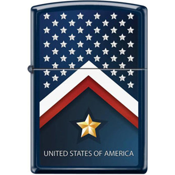 Zippo Lighter - Stars and Stripes Navy Matte