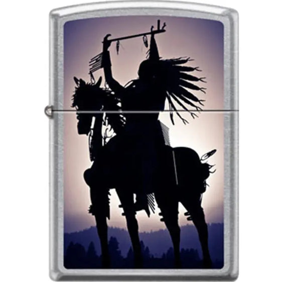 Zippo Lighter - Indian on Horse Street Chrome