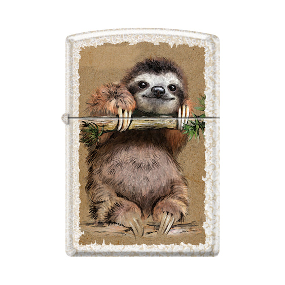 Zippo Lighter - Cute Sloth Mercury Glass Finish