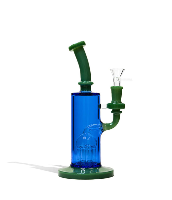 Dual Colored Water Pipe with 8 Arm Tree Perc - 9 Inch