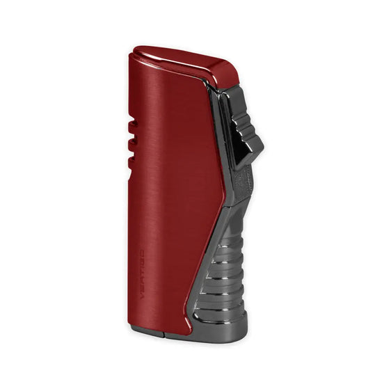 Vertigo Atlas Triple Flame Lighter - Anodized Red & Gunmetal