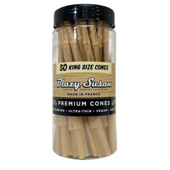 Blazy Susan King Size Pre-Rolled Cones - 50 Count - Unbleached