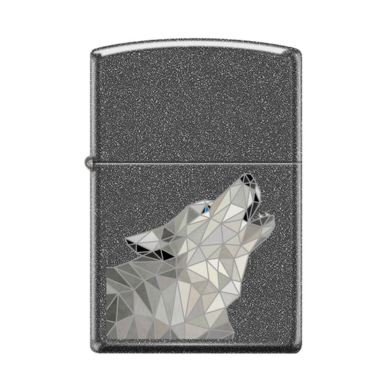 Zippo Lighter - Howling Polygonal Wolf