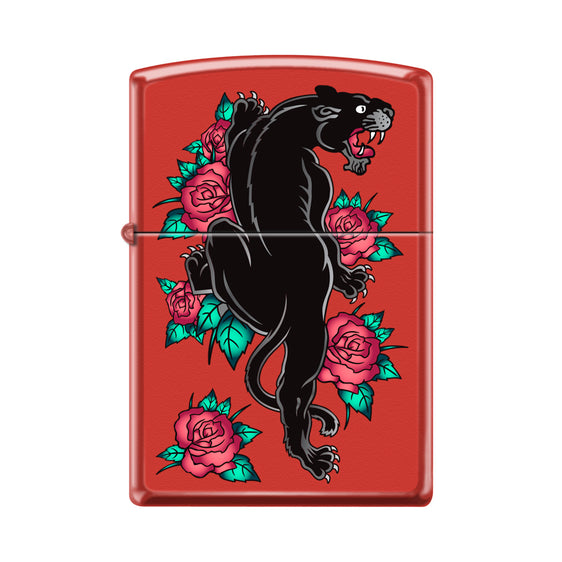 Zippo Lighter - Panther w/ Roses