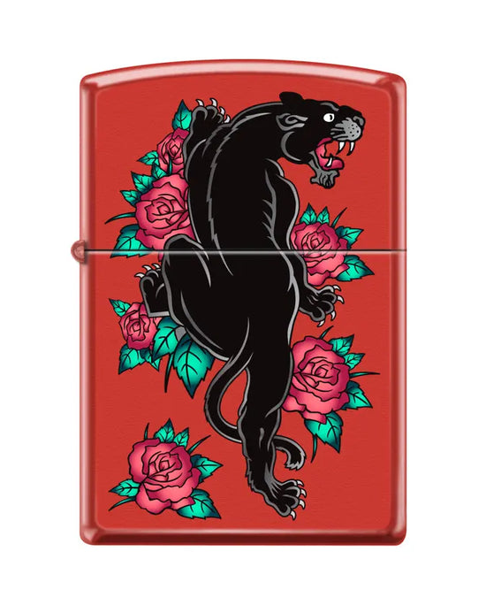 Zippo Lighter - Panther w/ Roses