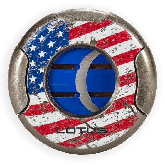 Lotus Meteor Round 64 RG Cigar Cutter - Flag
