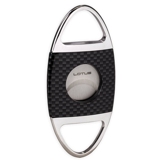 Lotus Jaws Serrated Cigar Cutter - Black Carbon Fiber & Chrome