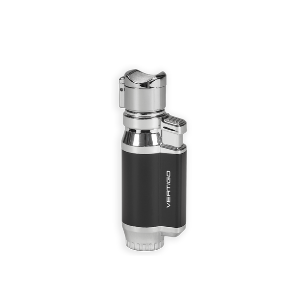 Vertigo Fortress Quad Torch Lighter - Chrome & Black
