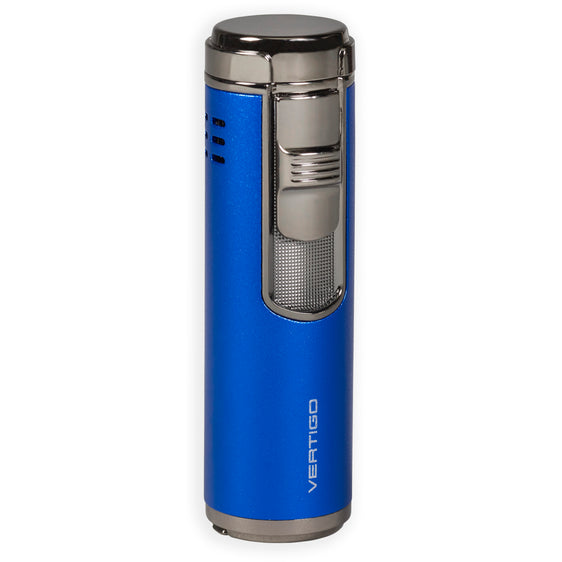 Vertigo Eloquence Quadruple Torch Lighter Blue & Gunmetal