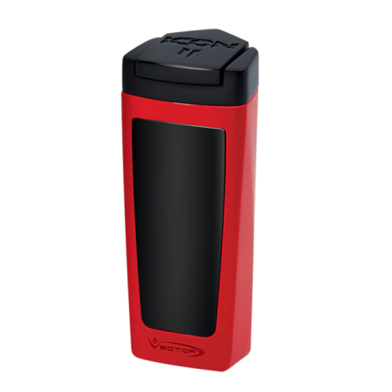 Vector Icon II Electric Triple Flame Torch Lighter - Red Lacquer