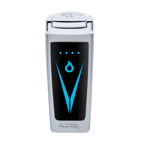 Vector Icon II Electric Triple Flame Torch Lighter - Chrome Satin