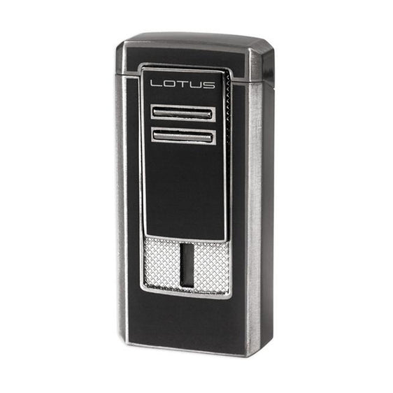 Lotus Commander L46 Triple Jet Lighter - Black Lacquer & Gunmetal