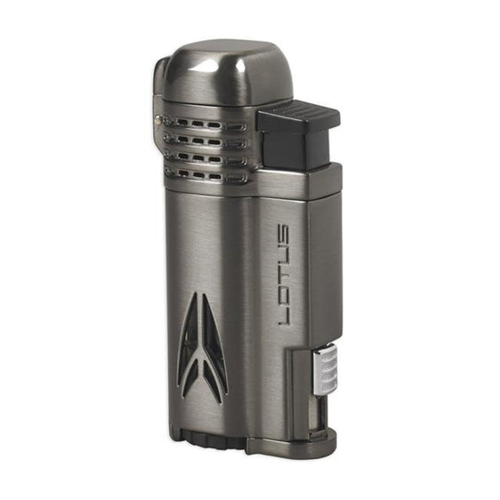 Lotus Lighter Defiant L65 Quad Jet Lighter w/ Cigar Punch - Dark Gunmetal Satin