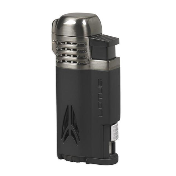 Lotus Lighter Defiant L65 Quad Jet Lighter w/ Cigar Punch - Black & Gunmetal