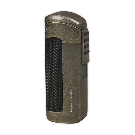 Lotus Lighter CEO L66 Triple Jet Lighter w/ Cigar Punch - Antique Pewter