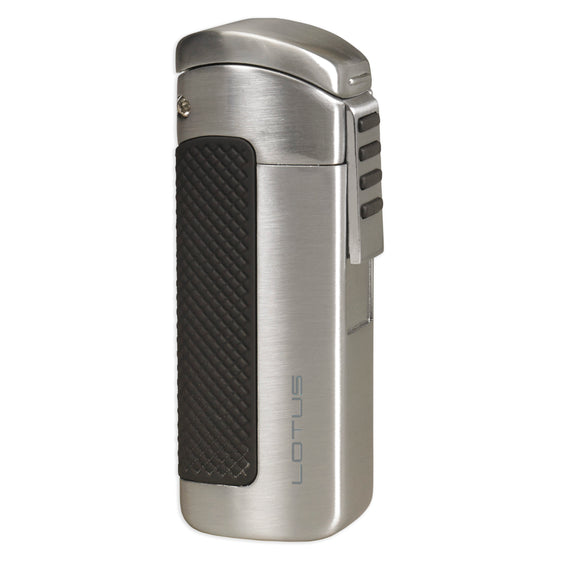 Lotus Lighter CEO L66 Triple Jet Lighter w/ Cigar Punch - Chrome Satin