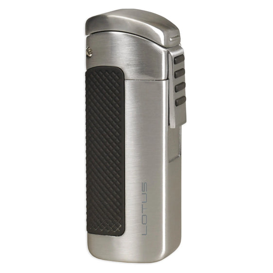 Lotus Lighter CEO L66 Triple Jet Lighter w/ Cigar Punch - Chrome Satin