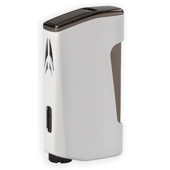 Lotus Chroma Dual Flame Lighter w/ Punch - Glossy White & Gunmetal