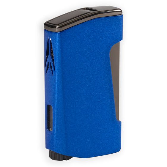 Lotus Chroma Dual Flame Lighter w/ Punch Glossy Blue & Gunmetal