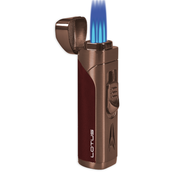 Lotus Monarch Quad Flame with Cigar Rest & Punch - Copper