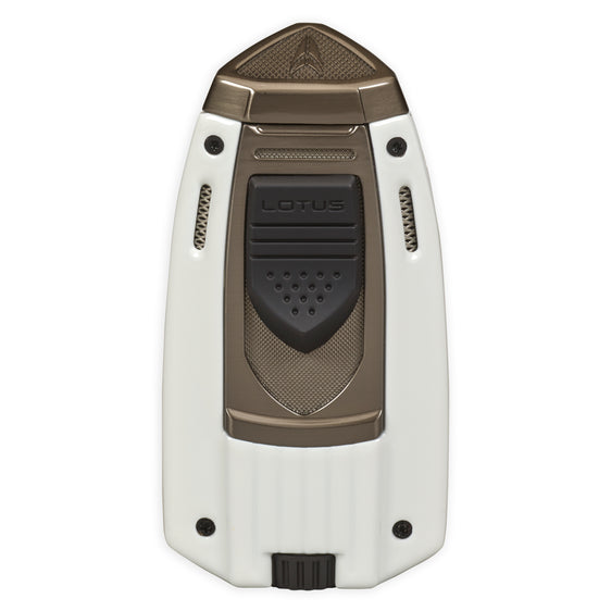 Lotus Mariner Twin Pinpoint Torch Lighter - White & Gunmetal
