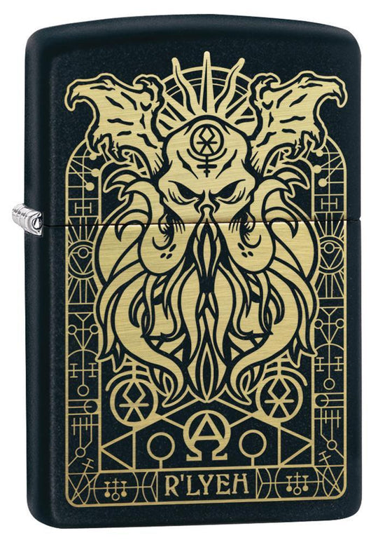 Zippo Lighter - R'lyeh Sea Monster Design Black Matte
