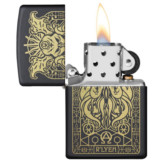 Zippo Lighter - R'lyeh Sea Monster Design Black Matte