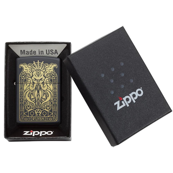 Zippo Lighter - R'lyeh Sea Monster Design Black Matte
