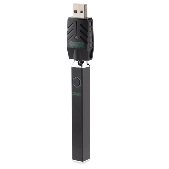 Ooze Quad 510 Thread 500 mAh Square Vape Pen Battery + USB Charger - Panther Black