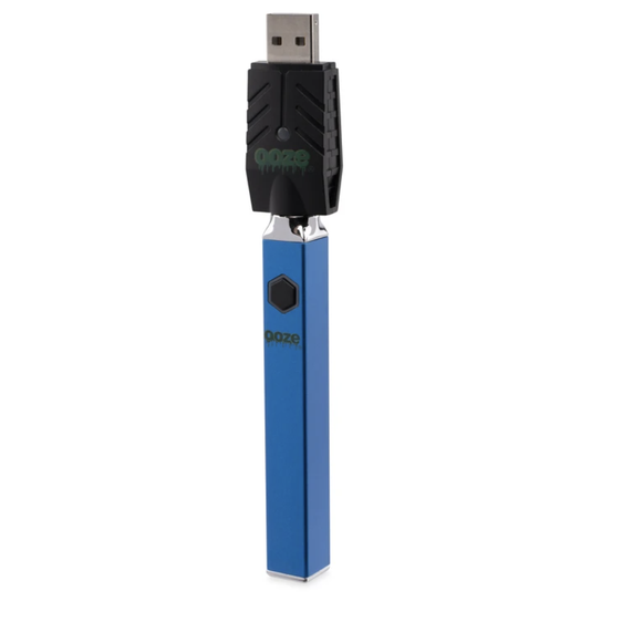 Ooze Quad 510 Thread 500 mAh Square Vape Pen Battery + USB Charger Sapphire Blue