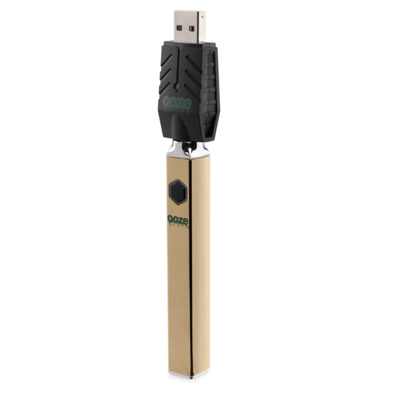 Ooze Quad 510 Thread 500 mAh Square Vape Pen Battery + USB Charger Lucky Gold
