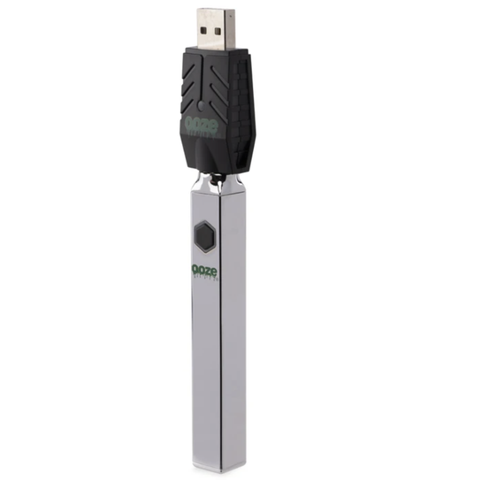 Ooze Quad 510 Thread 500 mAh Square Vape Pen Battery + USB Charger - Cosmic Chrome