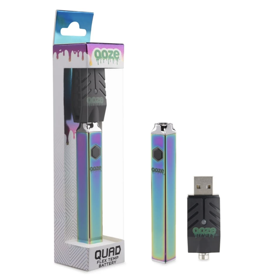 Ooze Quad 510 Thread 500 mAh Square Vape Pen Battery + USB Charger
