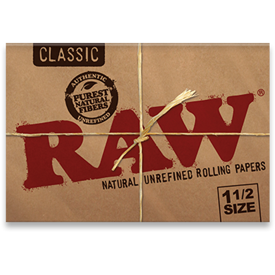 RAW Classic Natural Unrefined Rolling Papers - 1½ - UNIT
