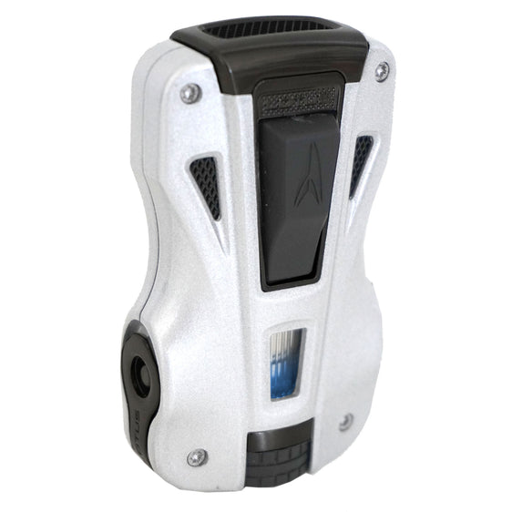 Lotus GT Twin Pinpoint Flame Lighter - Silver & Black Matte