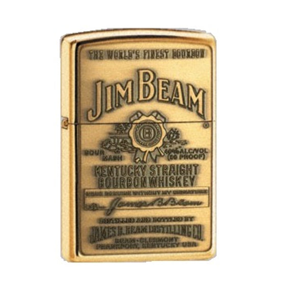 Zippo Lighter - 2007 Jim Beam Brass Emblem Brass