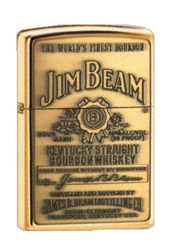 Zippo Lighter - 2007 Jim Beam Brass Emblem Brass