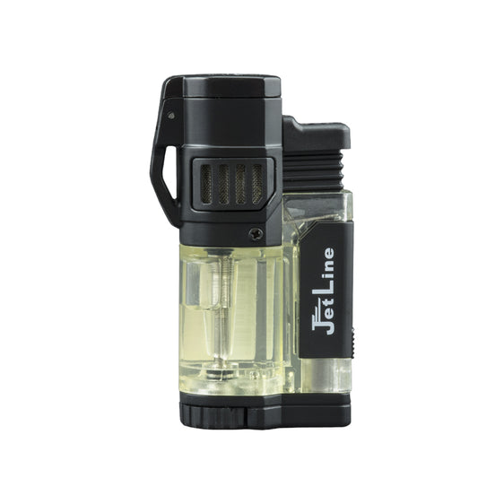 Jetline Diego Triple Flame Pocket Lighter w/ Punch Cutter - Black
