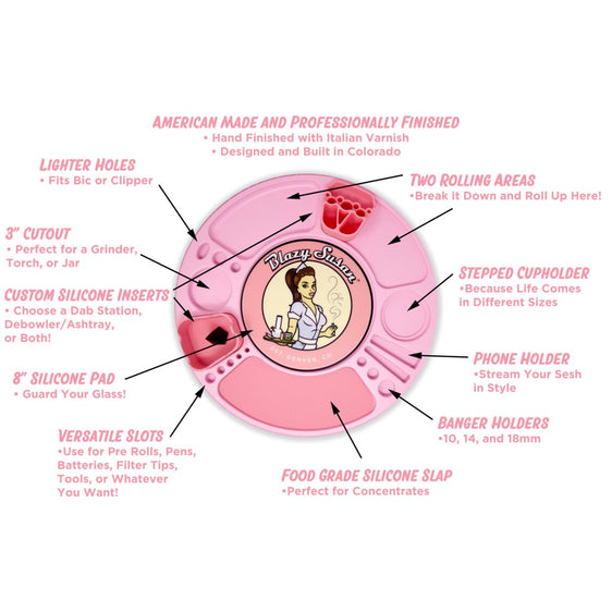 Blazy Susan Spinning Rolling Tray - Birch
