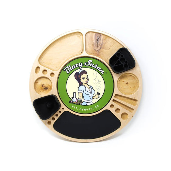 Blazy Susan Spinning Rolling Tray - Birch