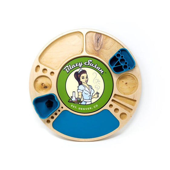 Blazy Susan Spinning Rolling Tray - Birch