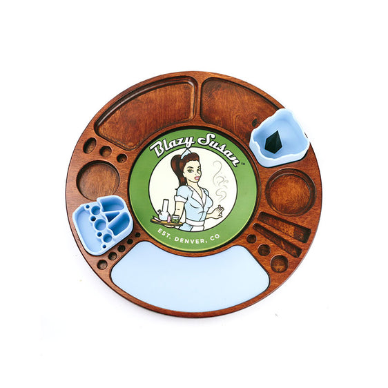 Blazy Susan Spinning Rolling Tray - Cherry
