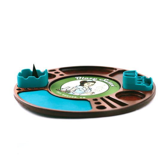 Blazy Susan Spinning Rolling Tray - Cherry